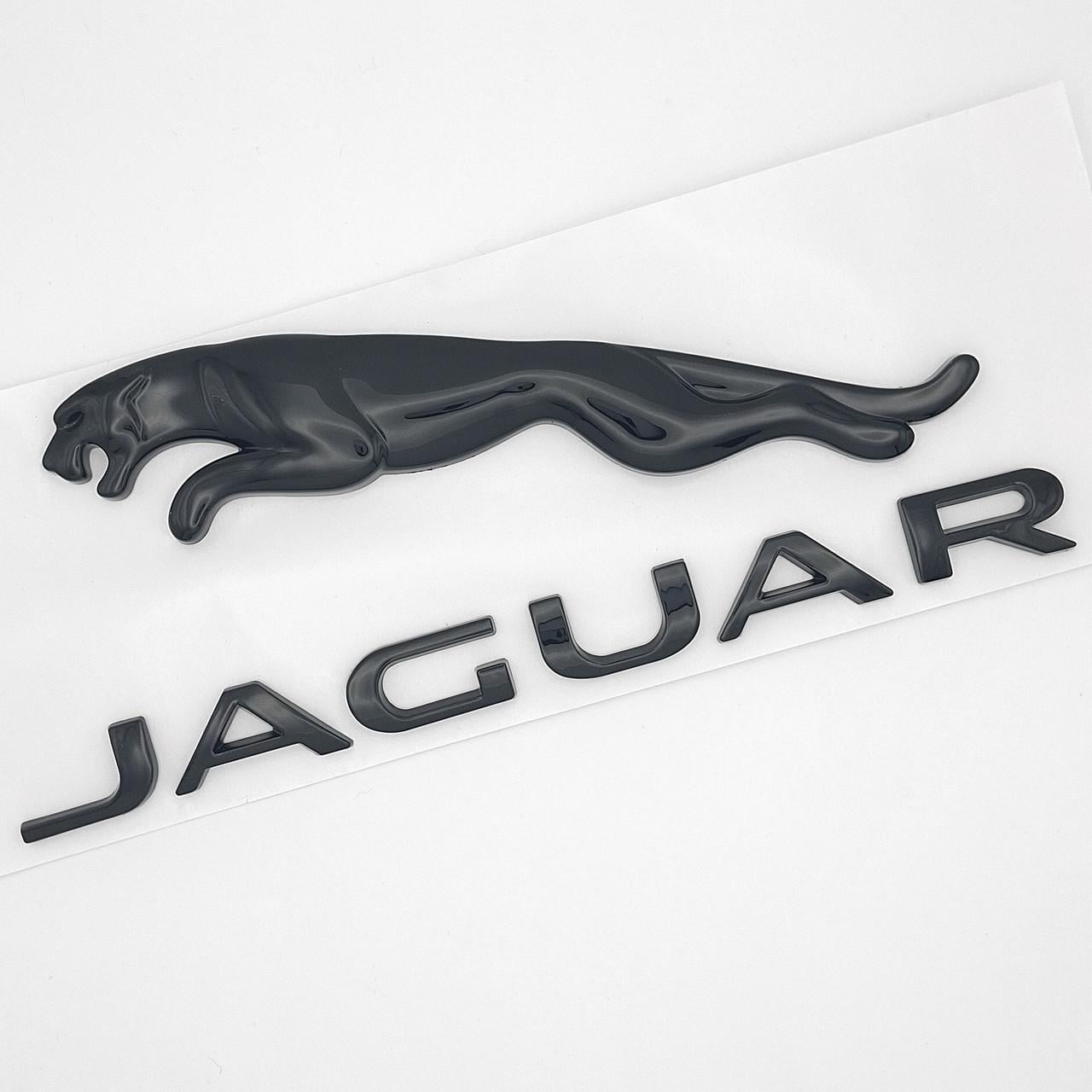 Эмблема Jaguar ABS 18,5х7,5 см Черный глянцевый (2847913165)
