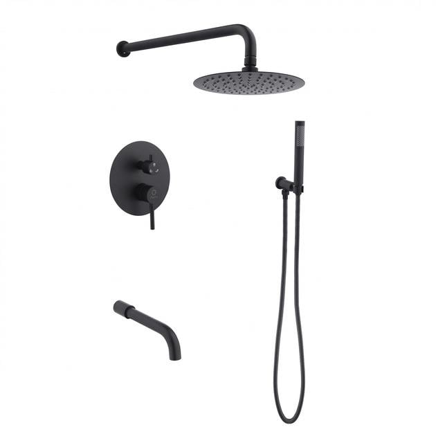 Душова система для ванни Perla SMART прихованого монтажу з виливом Чорний (PSS7804B)