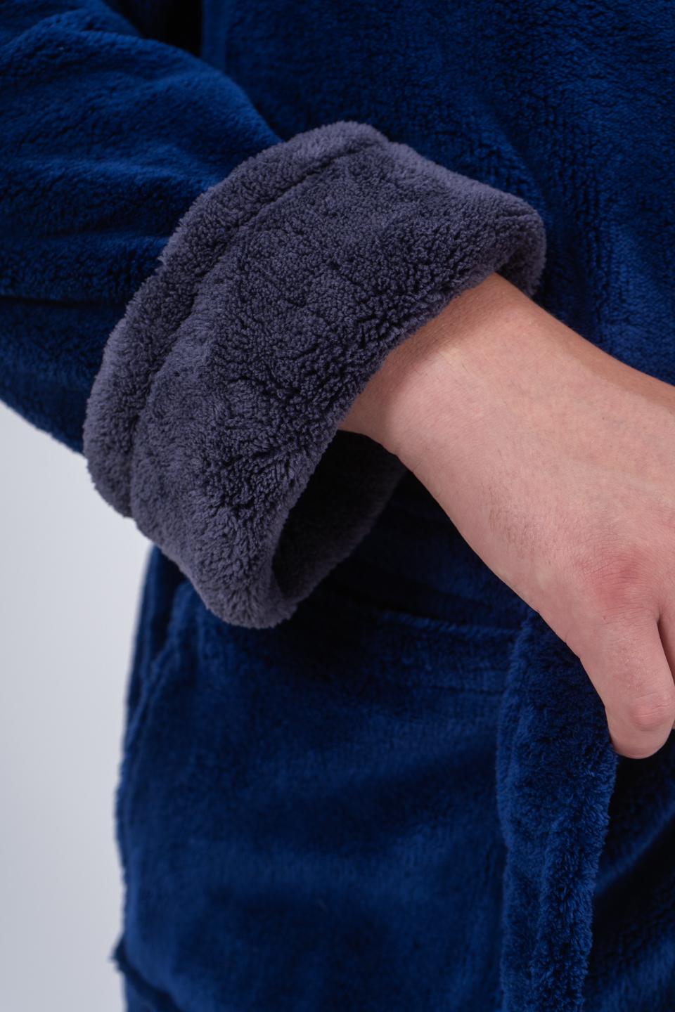 Халат чоловічий UT Store HTM01 3XL Темно-синій з сірим - фото 5 Халат чоловічий UT Store HTM01 3XL Темно-синій з сірим - фото 5