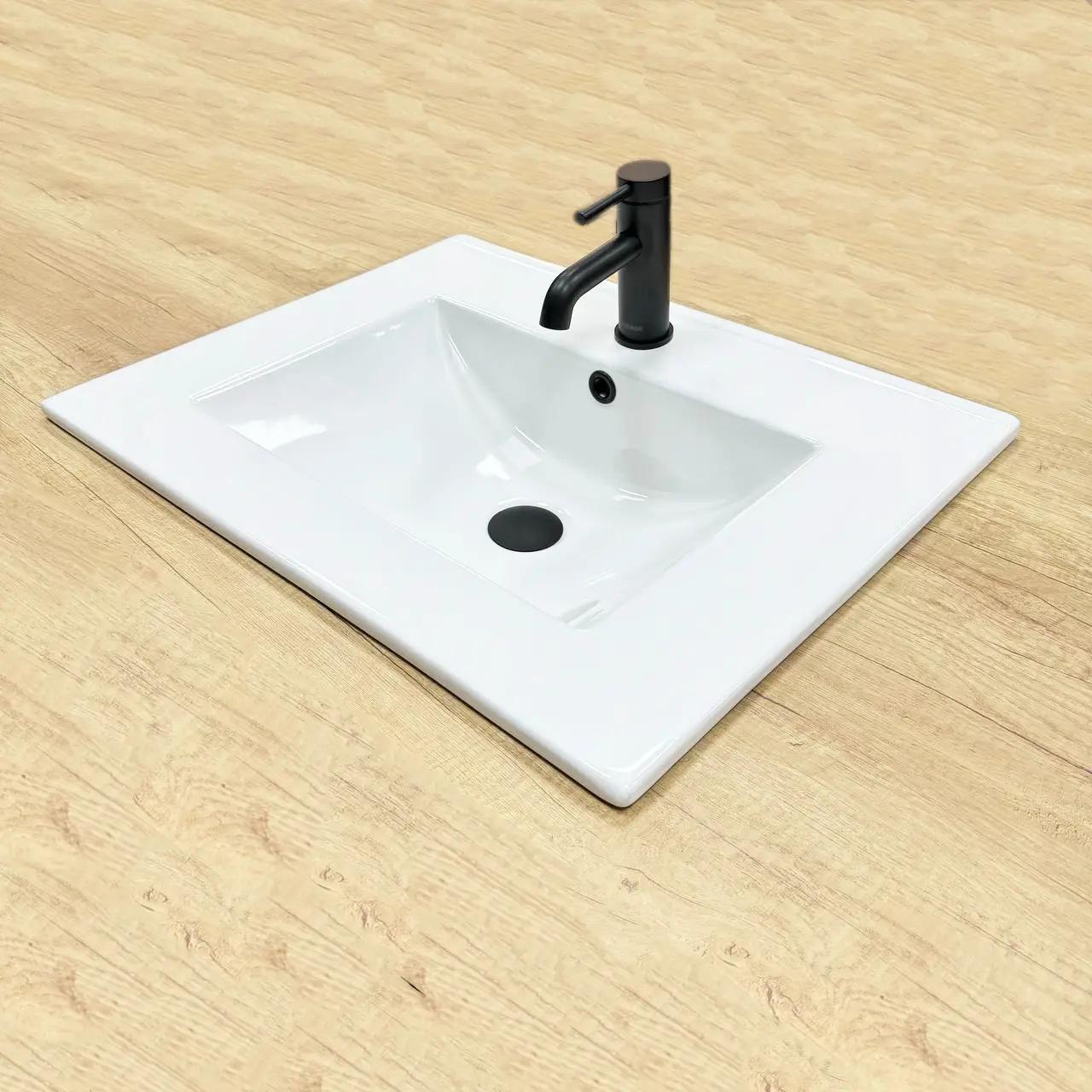 Раковина врезная VBI Ferrara 60 прямоугольная 600x465 мм Белый (RM-VBI-018010) - фото 4 Раковина врезная VBI Ferrara 60 прямоугольная 600x465 мм Белый (RM-VBI-018010) - фото 4