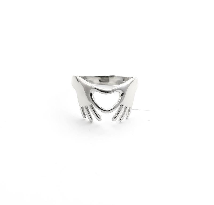 Кільце срібне Maxi Silver 8593 SE Серце з рук р. 17 (8859381)