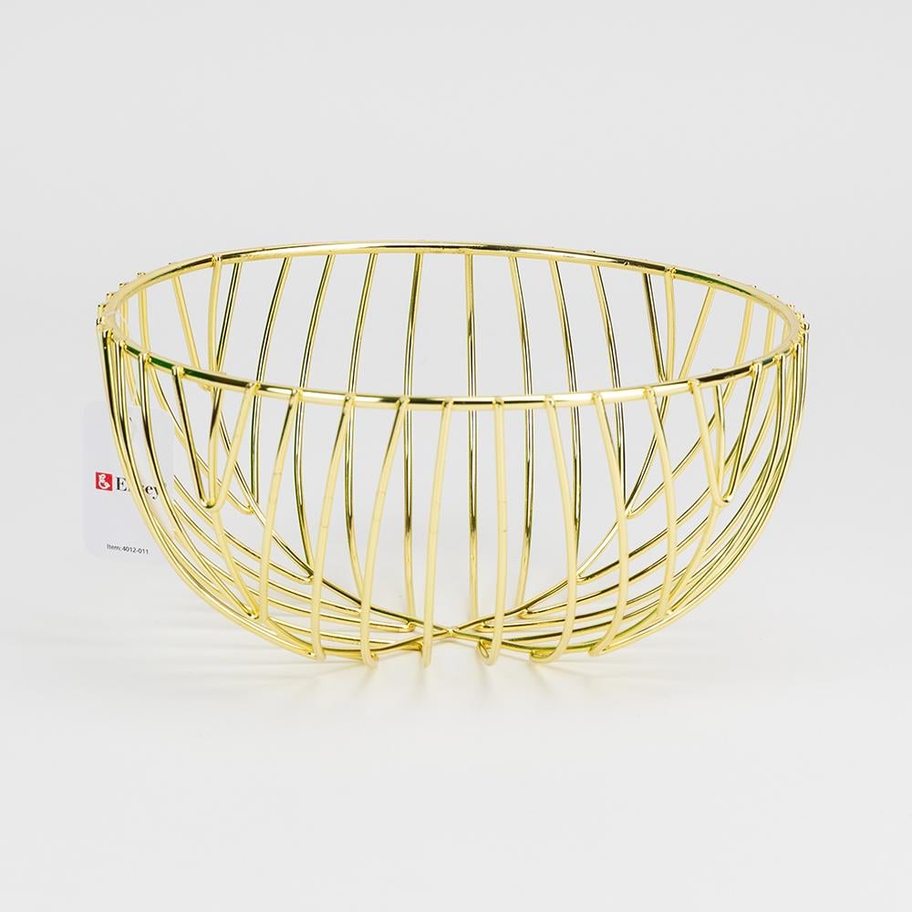 Фруктівниця металева сітчаста Elisey Нектар настільна d 20x10 см Золотий (21-81-4012-011)