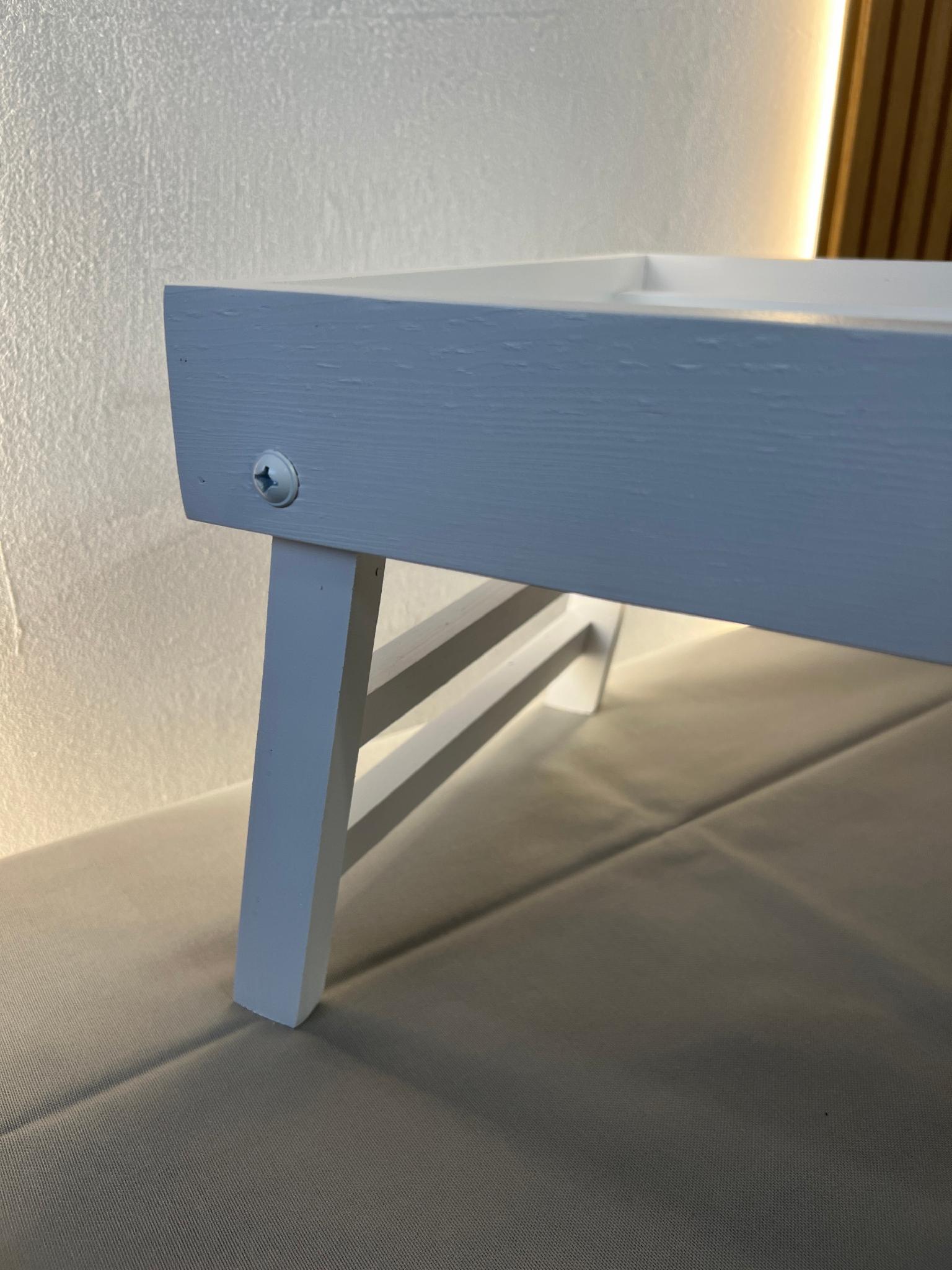 Столик для сніданку дерев'яний 50х33х25 см Білий - фото 3 Столик для сніданку дерев'яний 50х33х25 см Білий - фото 3