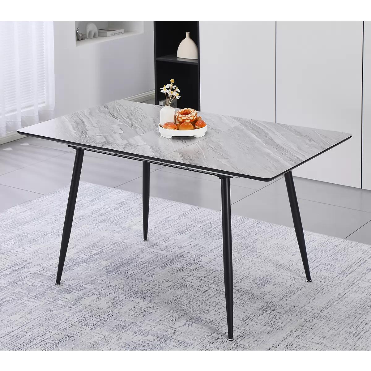 Обеденный стол для кухни раздвижной Девис Серый мрамор (28448424) - фото 2 Обеденный стол для кухни раздвижной Девис Серый мрамор (28448424) - фото 2