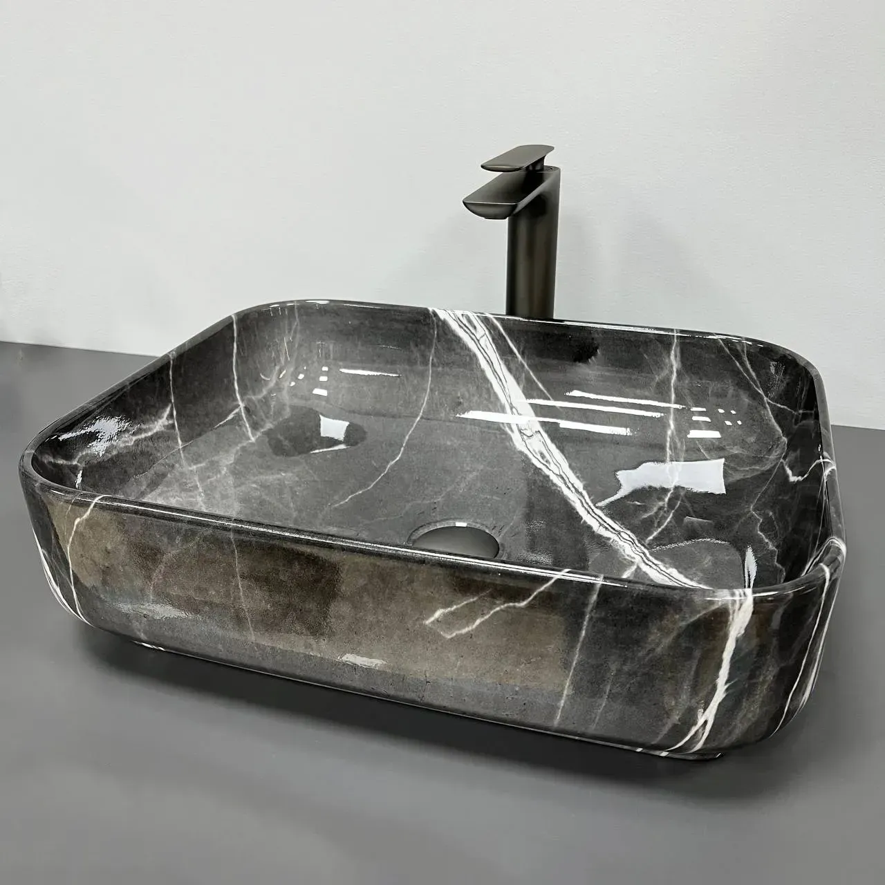 Раковина накладная VBI PALERMO прямоугольная 500x390 мм Черный (RM-VBI-012304)