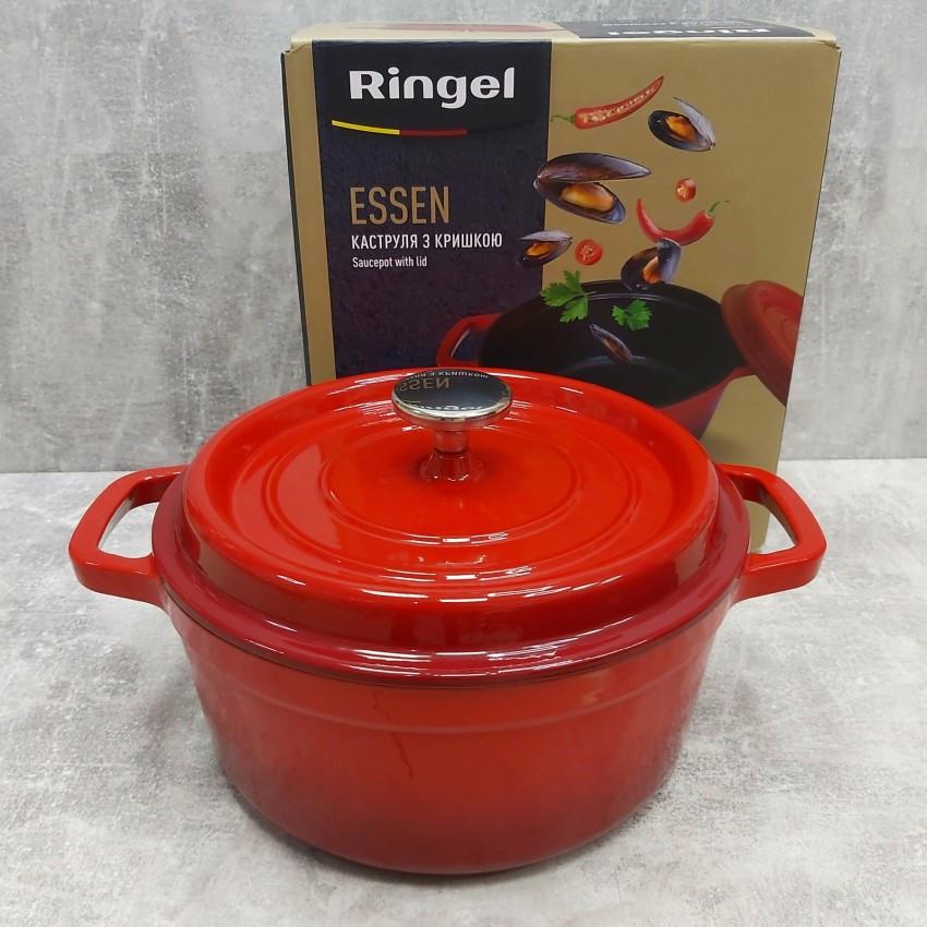Кастрюля чугунная Ringel Essen RG-2300-20 с эмалированным покрытием с чугунной крышкой 20 см 2 л (1924445788)