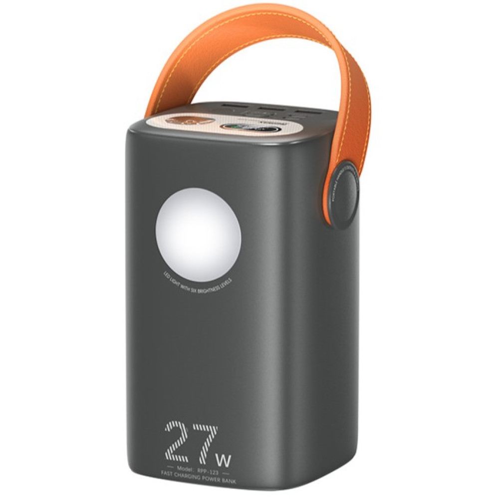 Повербанк Remax RPP-123 с быстрой зарядкой и фонарем 60000 mAh 27W Серый (RRPP12360)