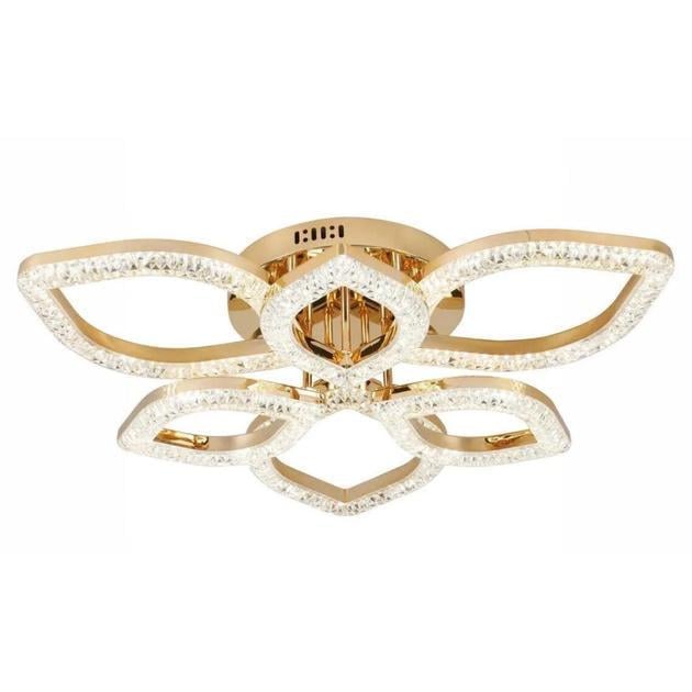 Люстра стельова світлодіодна Sirius G 2721/3+3 GD 144W з акриловими плафонами 3000-6500К IP20 72Wx2 Золотий (00000139181)