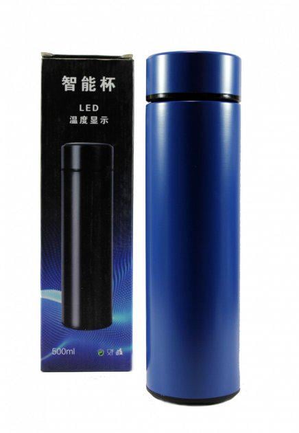 Термос умный из Led экраном нержавеющая сталь 500 мл Синий матовый - фото 2