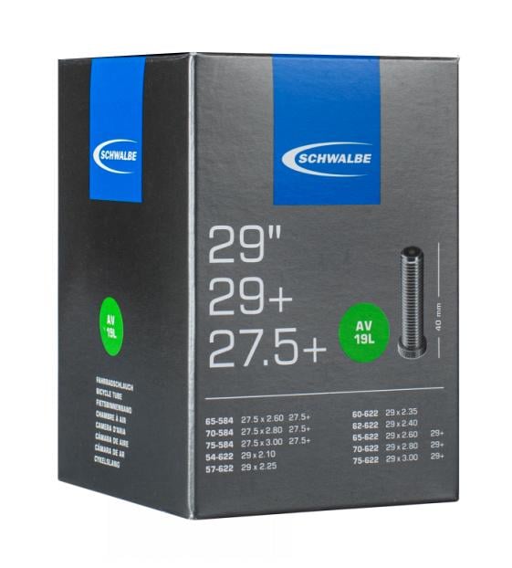 Камера для велосипеда Schwalbe AV19L IB AGV 40 мм 29"+/27,5"+/54/75x584/622 (TUB-85-98)
