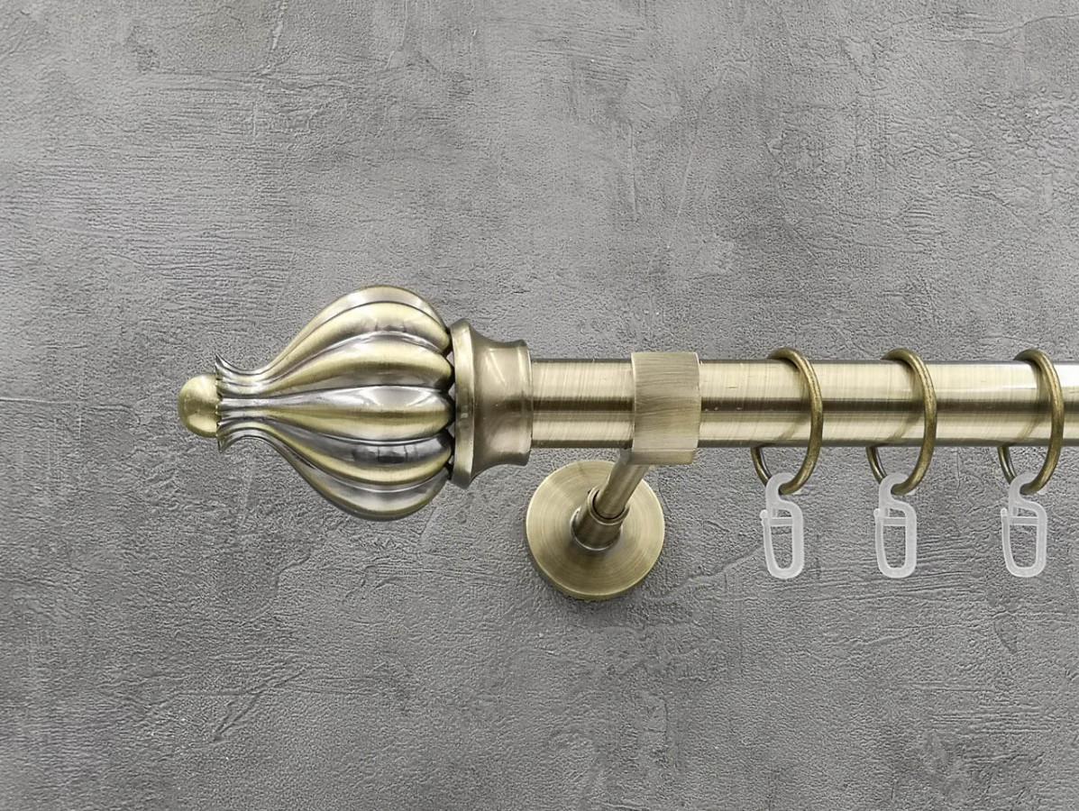 Карниз Quadrum Таджа гладкая штанга одинарный модерн 25 мм 200 см Антик (264775011)