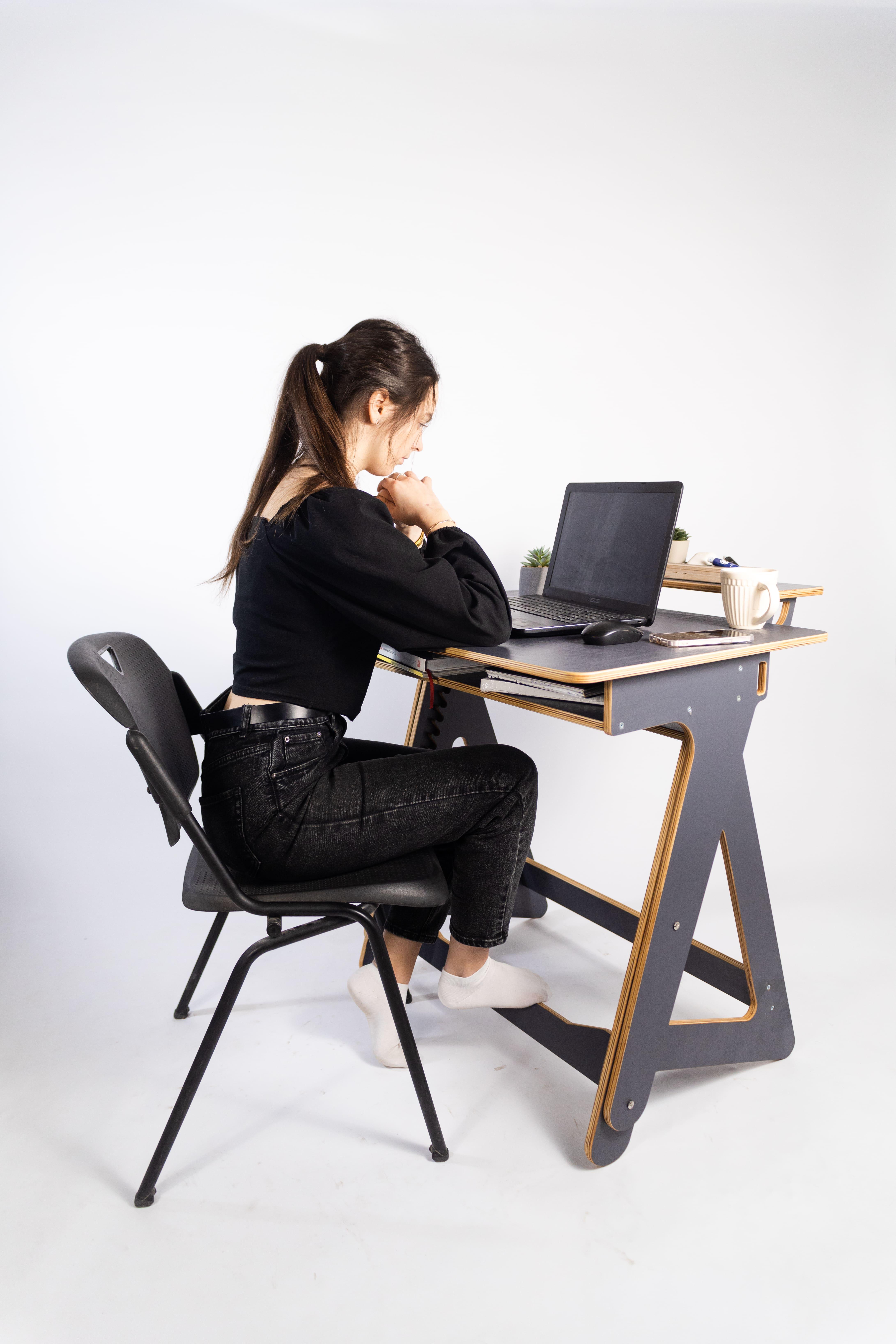 Комп'ютерний стіл Freelance Xl для роботи стоячи та сидячи з покриттям Гранітний - фото 4 Комп'ютерний стіл Freelance Xl для роботи стоячи та сидячи з покриттям Гранітний - фото 4