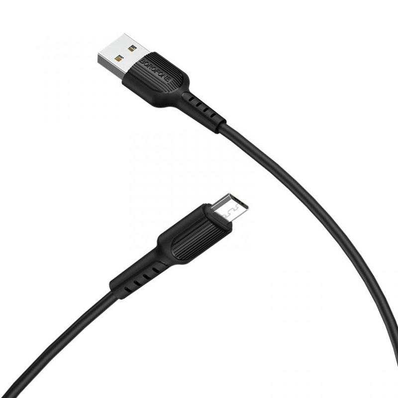 Кабель дата Borofone BX16 USB MicroUSB 1 м Black (00000060123_2) - фото 2