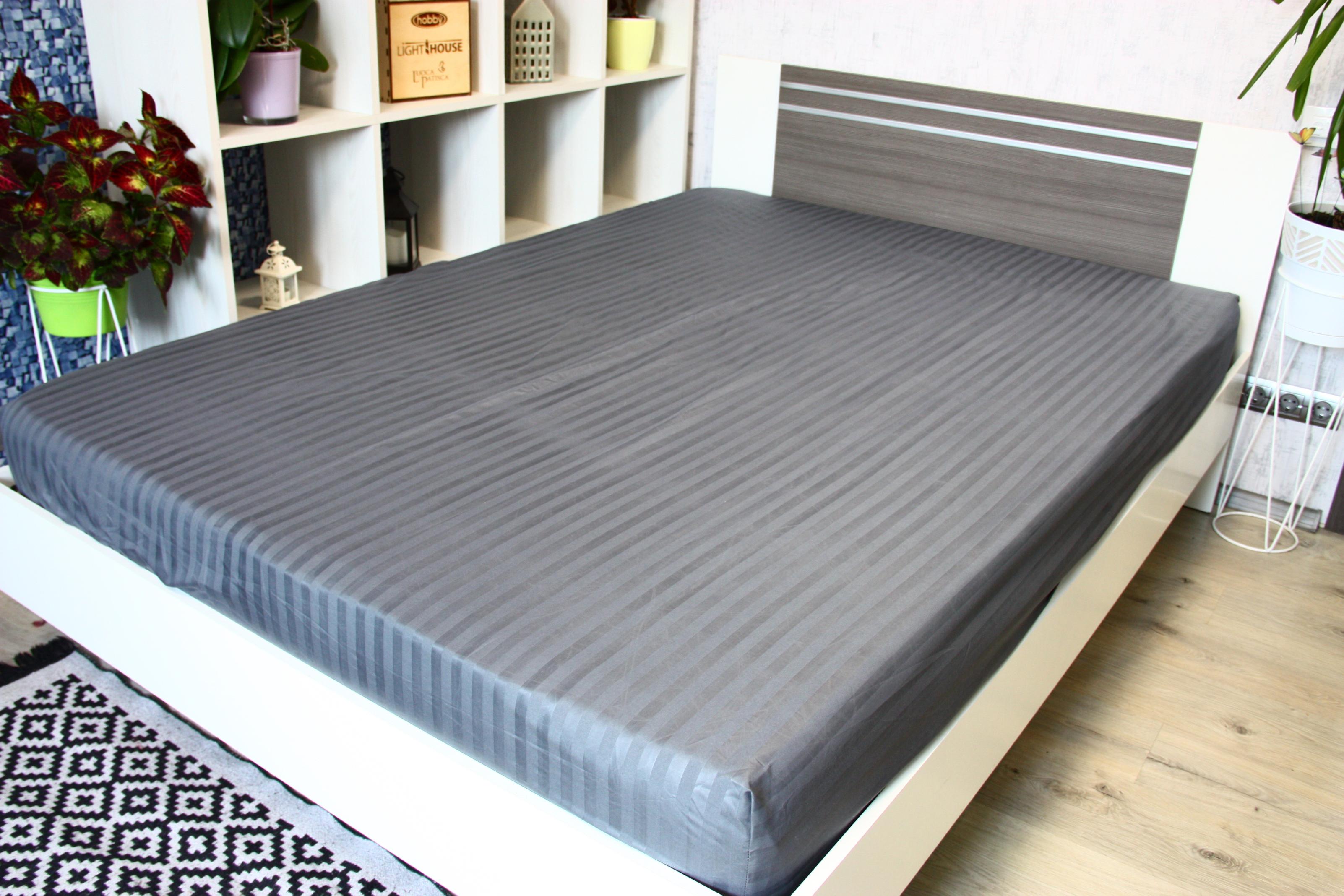 Простынь без резинки Mf Stripe 160х215 Graphite