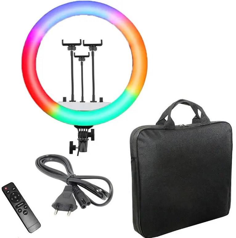 Лампа светодиодная кольцевая Rias RL-18 RGB 45 см на 3 держателя с пультом ДУ разноцветный (3_04095) - фото 4 Лампа светодиодная кольцевая Rias RL-18 RGB 45 см на 3 держателя с пультом ДУ разноцветный (3_04095) - фото 4