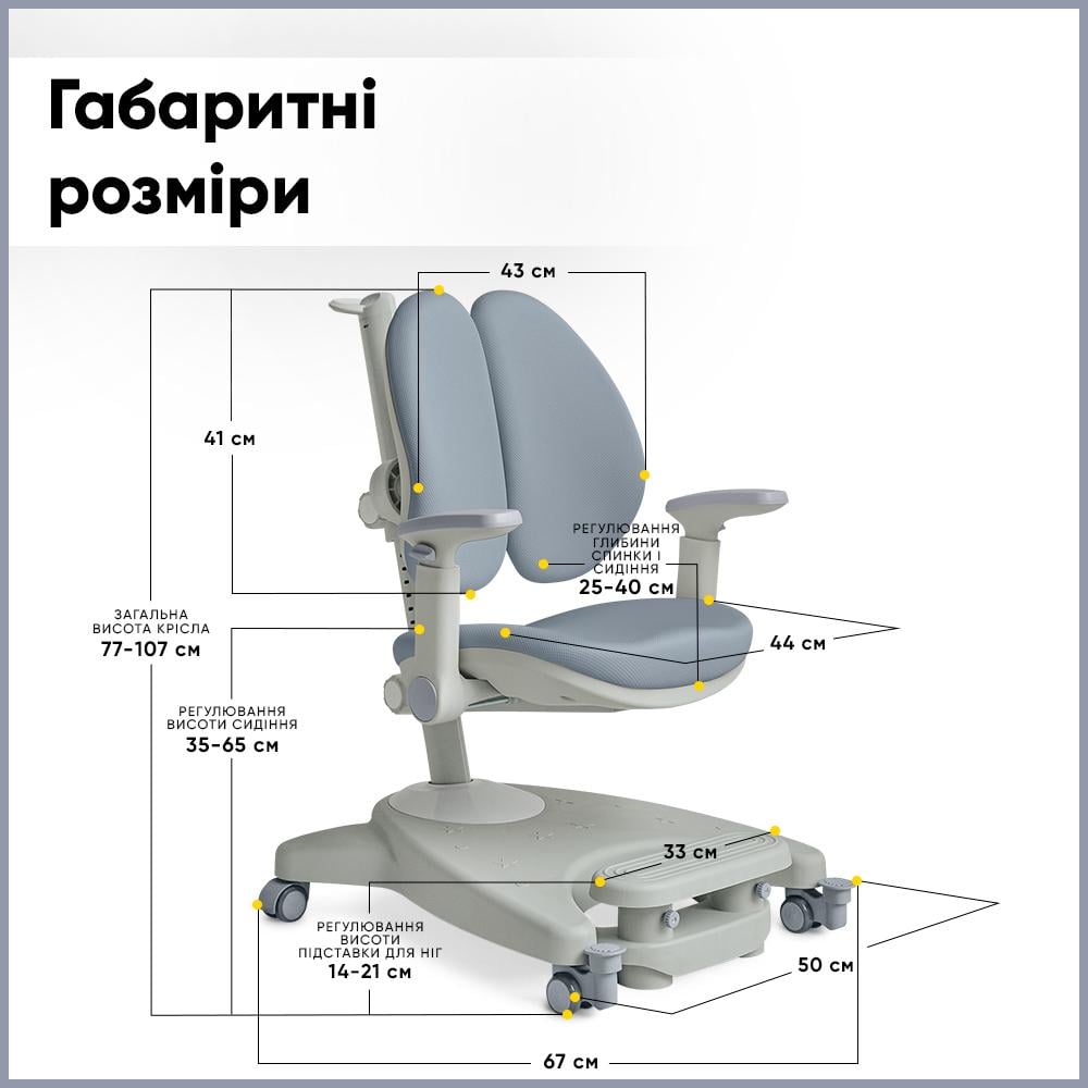 Кресло детское Mealux Supra Duo Plus Синий (Y-116 DB) - фото 4