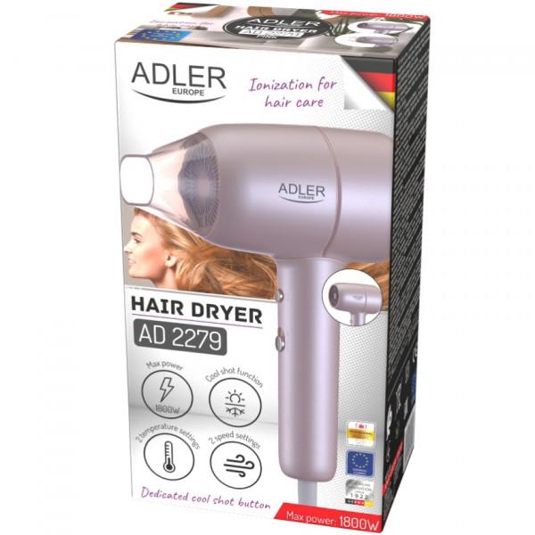 Фен для волос Adler AD 2279p 1800W 2 скорости 2 температурных режима ионизация Pink (AD2279P) - фото 7 Фен для волос Adler AD 2279p 1800W 2 скорости 2 температурных режима ионизация Pink (AD2279P) - фото 7