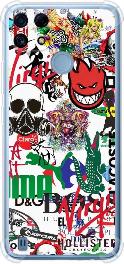 Чехол на Realme C21 Many different logos (4022sp-2321-42517)