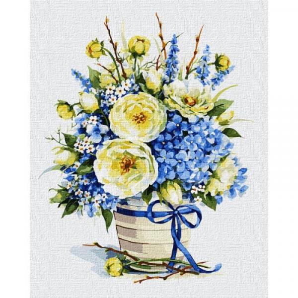 Набор для росписи по номерам Идейка Лазурный букет 40х50 см (КНО3123-mt)
