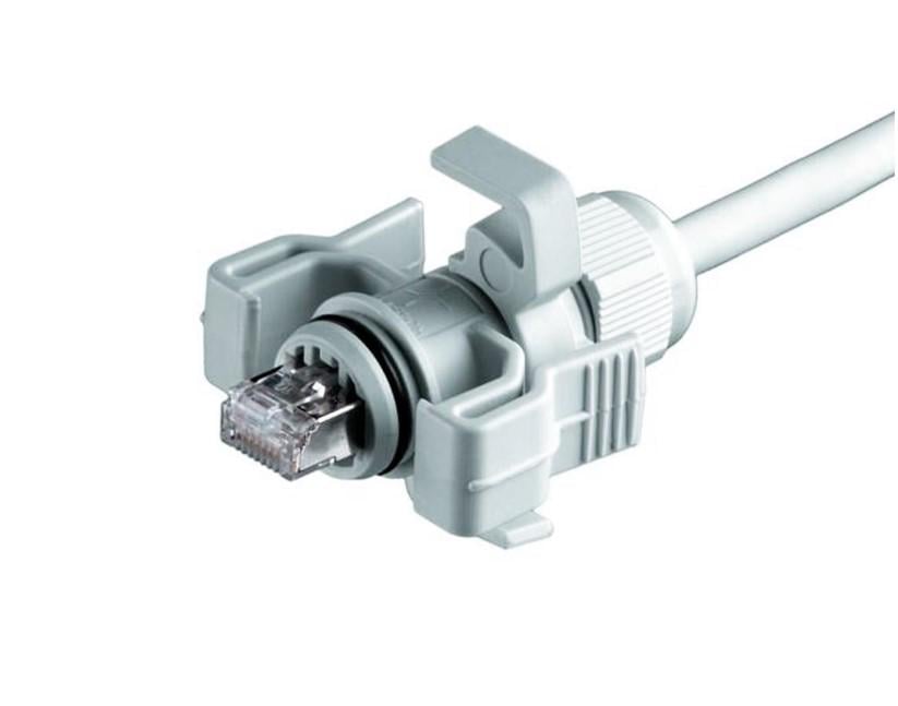 Разъем кабеля Telegartner Variant SW20 RJ45 6 кат экранированный 6 розетка IP67 Светло-серый (000000790)