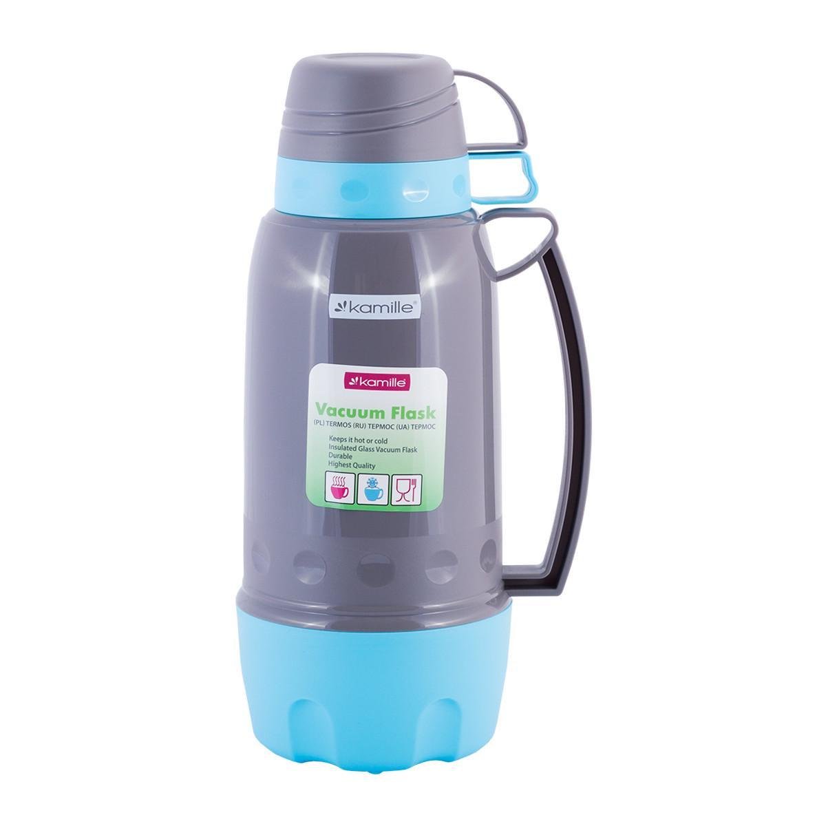 Термос KamilleKM-2081-BL 1,8 л Сірий/Блакитний (111932)