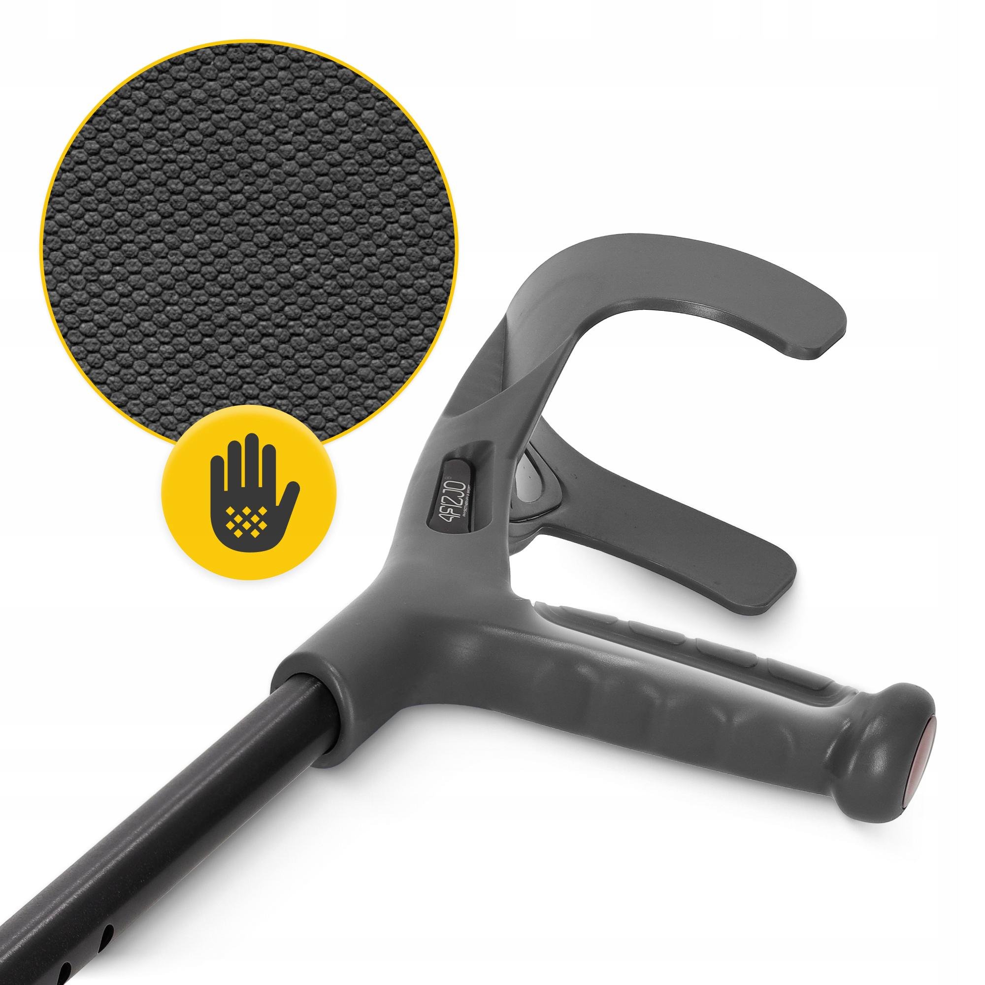 Милиці ортопедичні 4fizjo MED 2 шт. з опорою для ліктя Black (P-5905973403375) - фото 4