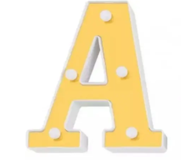 Літера об'ємна А Led маленька 16x14 см Золотистий (68581) - фото 2