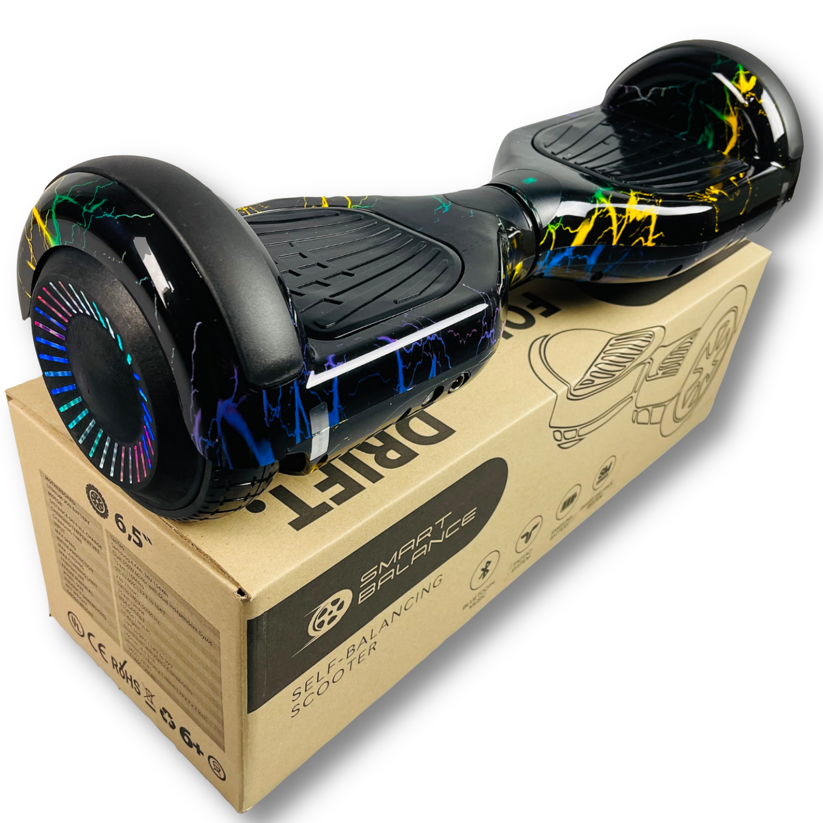 Гироборд Smart Balance 6.5" PRO 2021 Разноцветная молния