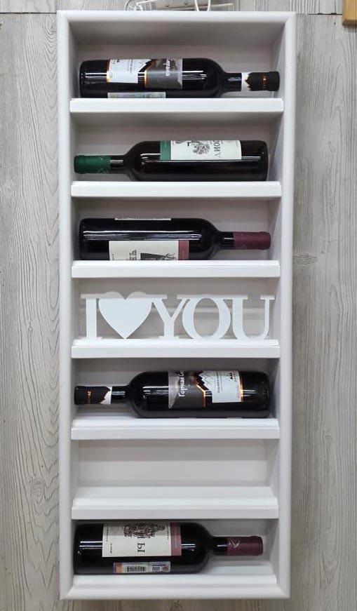 Полка для вина настенная из дерева Камифура Зефир (ПНК-012220)