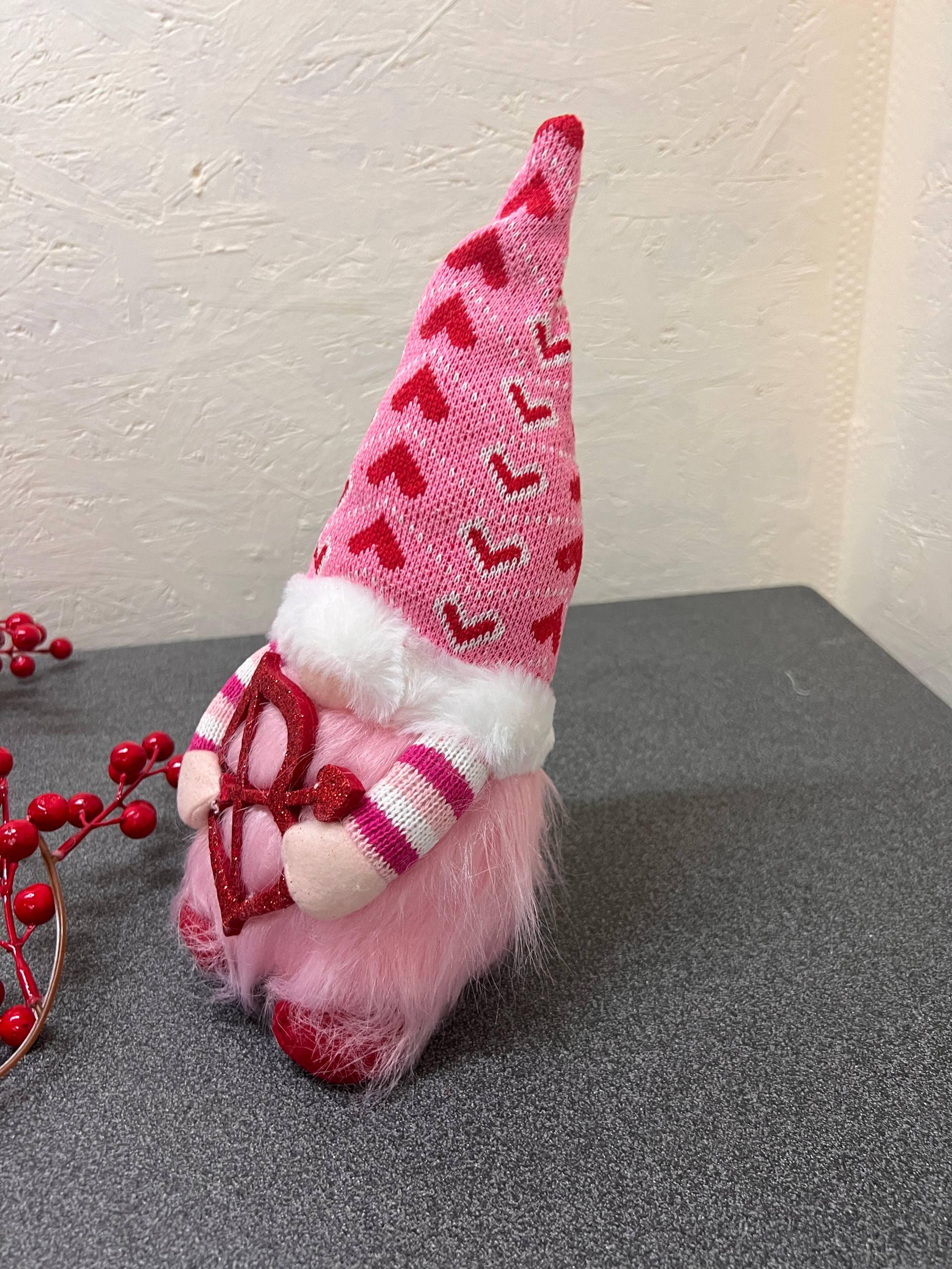 Мягкая игрушка новогодняя Романтичный гном на батарейках 28х10 см (V6175)