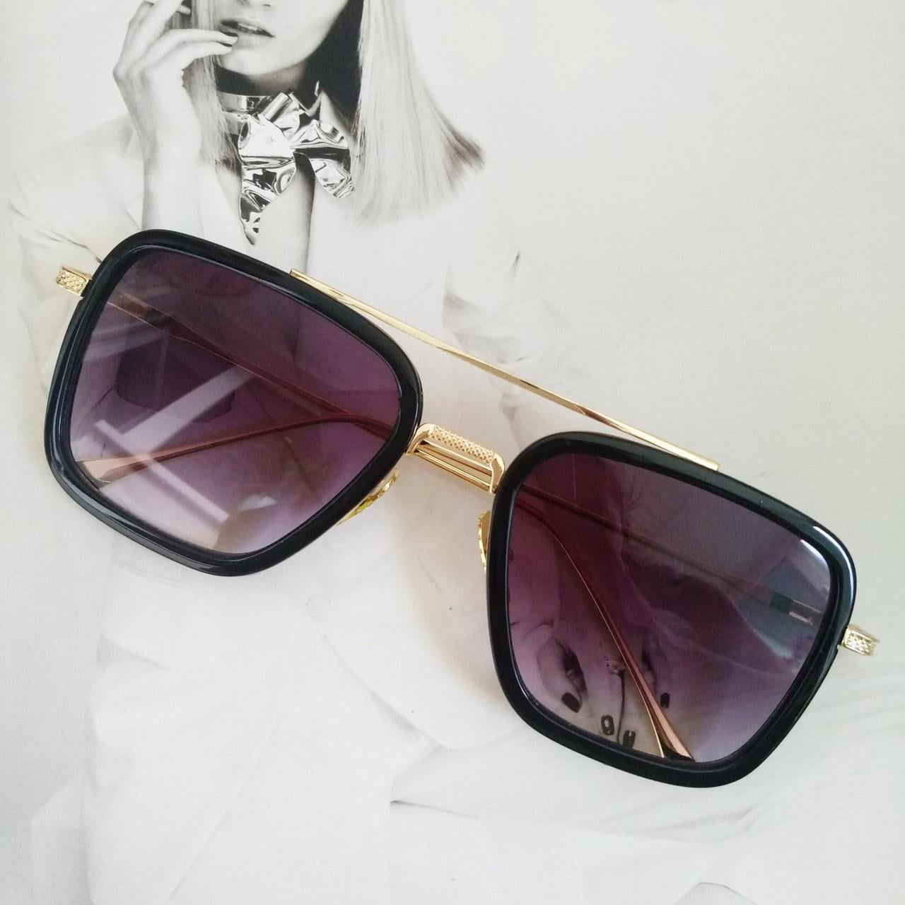 Солнцезащитные очки Тони Старка Фиолетовый с золотым