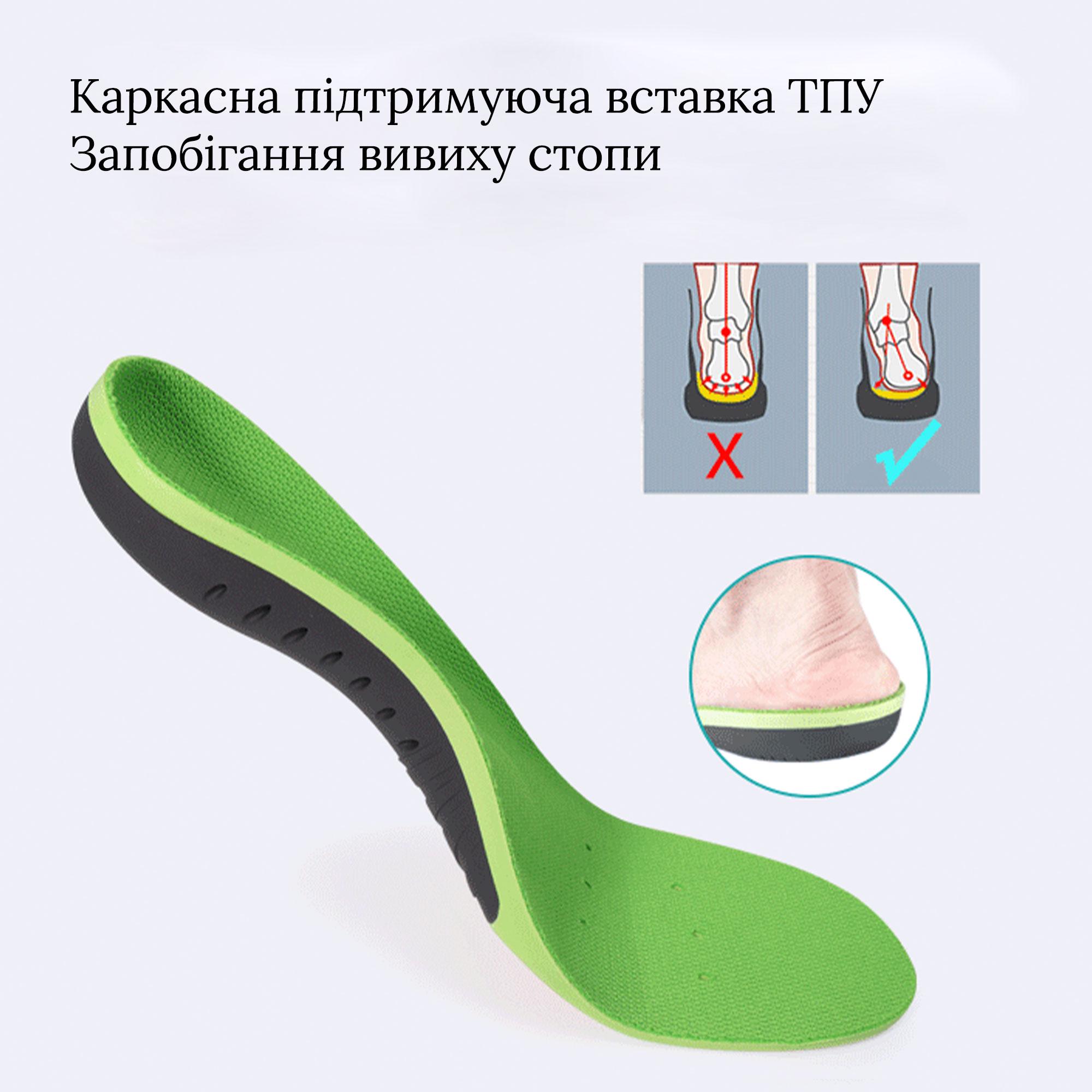 Устілки м'які з підтримкою фасції підошви р. 45-43.5 регульований 30-28,5 см Зелений (S-55 №6) - фото 5