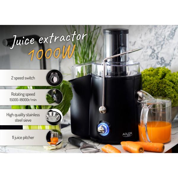 Соковыжималка Adler AD 4127 1000W контейнер для сока 1000 мл с контейнером для мякоти 2000 мл Black (AD4127) - фото 10 Соковыжималка Adler AD 4127 1000W контейнер для сока 1000 мл с контейнером для мякоти 2000 мл Black (AD4127) - фото 10