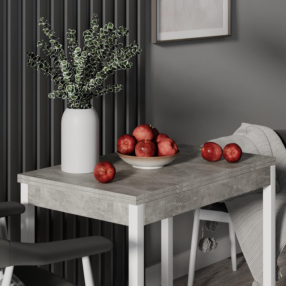 Обеденный стол-трансформер Lunch 900x765x600 мм Ателье светлый/Белый (GATB19040000010) - фото 5 Обеденный стол-трансформер Lunch 900x765x600 мм Ателье светлый/Белый (GATB19040000010) - фото 5