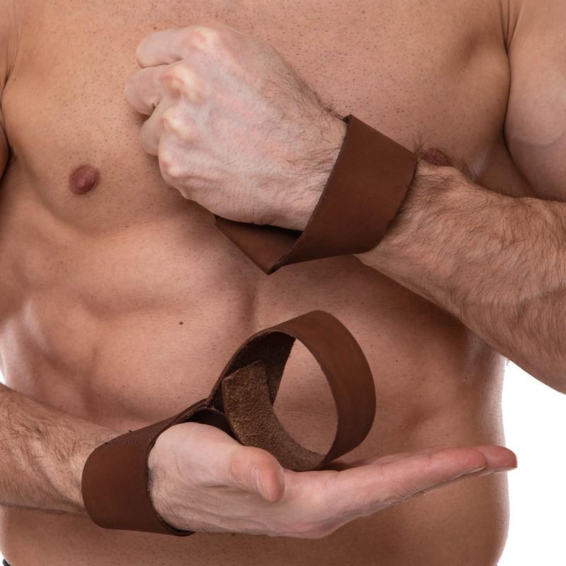 Лямки для тяги ZELART SB-165207 кожа 2 шт. Коричневый (SB-165207) - фото 4