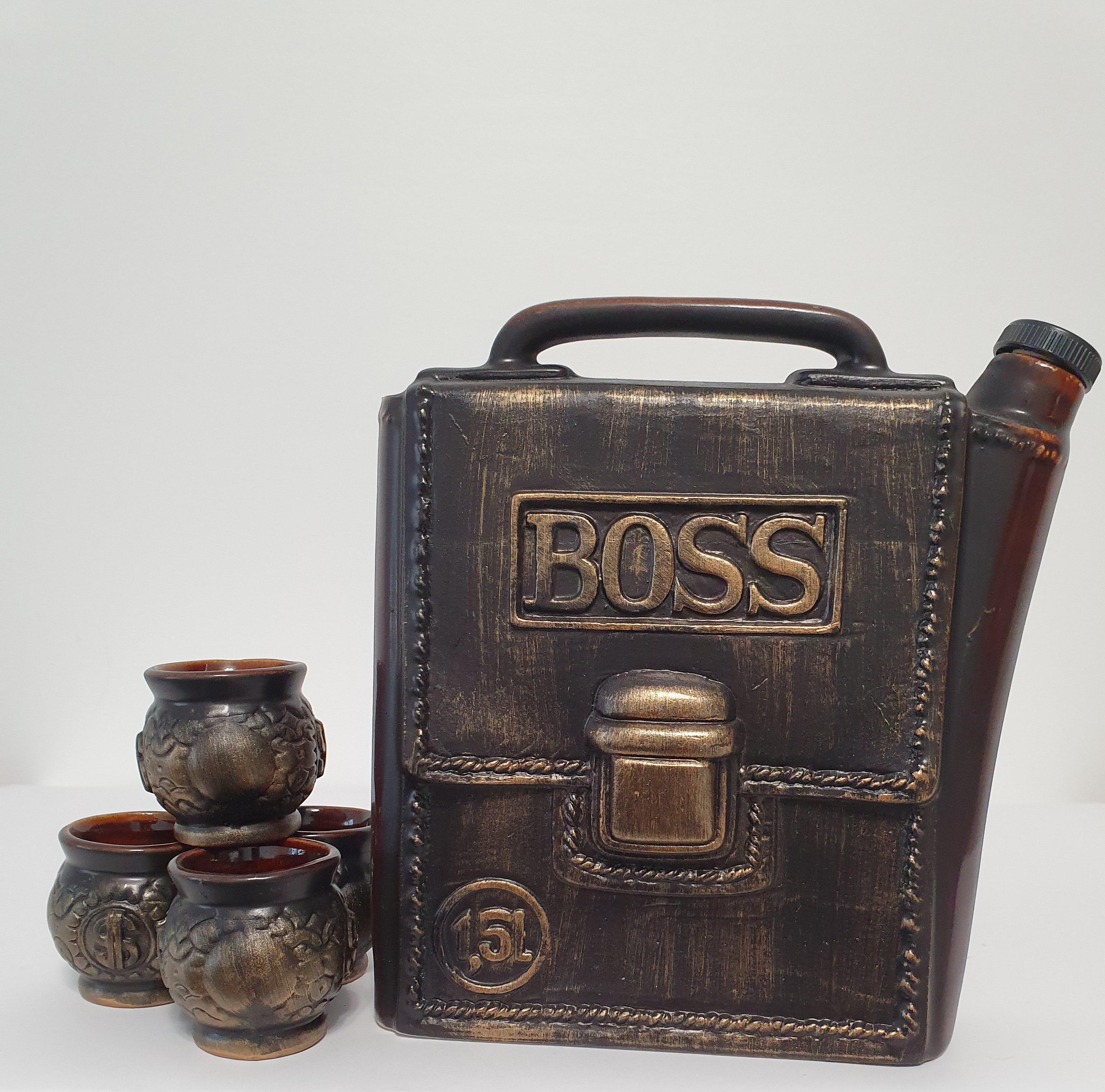 Подарочный набор для алкоголя штоф с рюмками Барсетка керамика (3240)