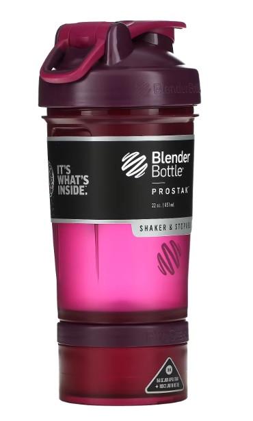 Шейкер спортивный Blender Bottle ProStak с 2-мя контейнерами 22 oz 650 ml Plum - фото 8