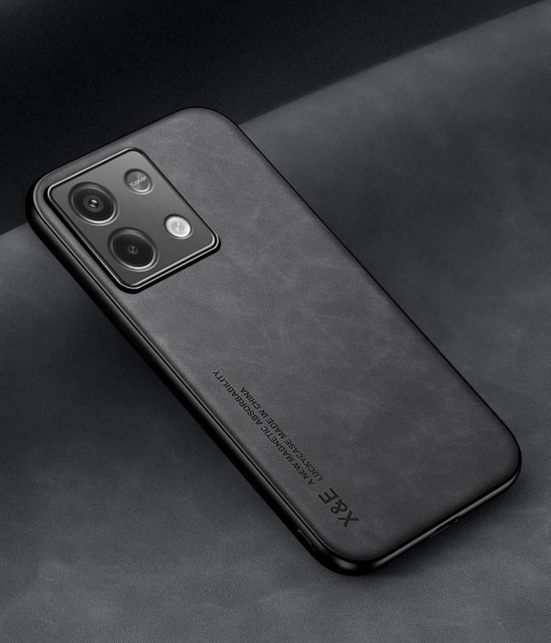 Кожаный чехол XnE Xiaomi Redmi Note 13 5G с металлической вставкой Black (36156-2B)
