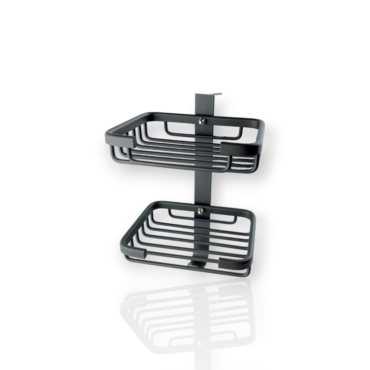 Мыльница для ванной Ermo вертикальная двойная с крючком Серый