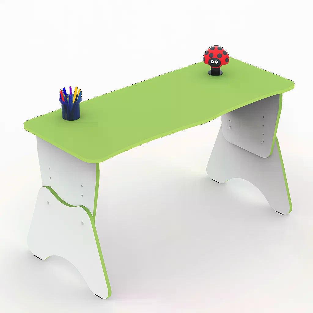 Стол двухместный с регулировкой высоты DS-1170 трапеция ЛДСП 5 уровней Зеленый