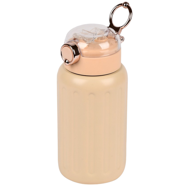 Термос-поилка Stenson MT-5351 с ручкой и трубочкой на кнопке 500 мл Кремовый (2772010405)