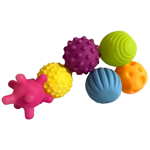 Детский игровой развивающий набор Тактильные мячики 6 предметов (RX-7765)