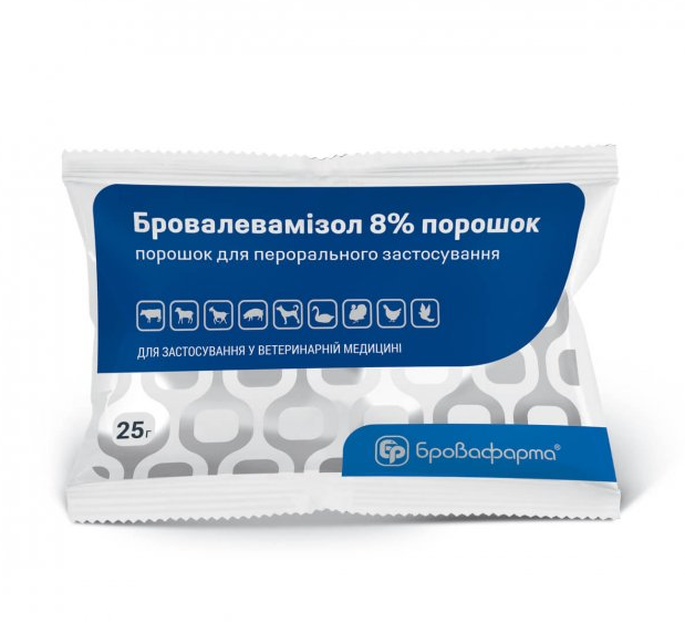 Бровалевамизол-8% водорастворимый антигельминтик при поражении нематодами порошок 25 г