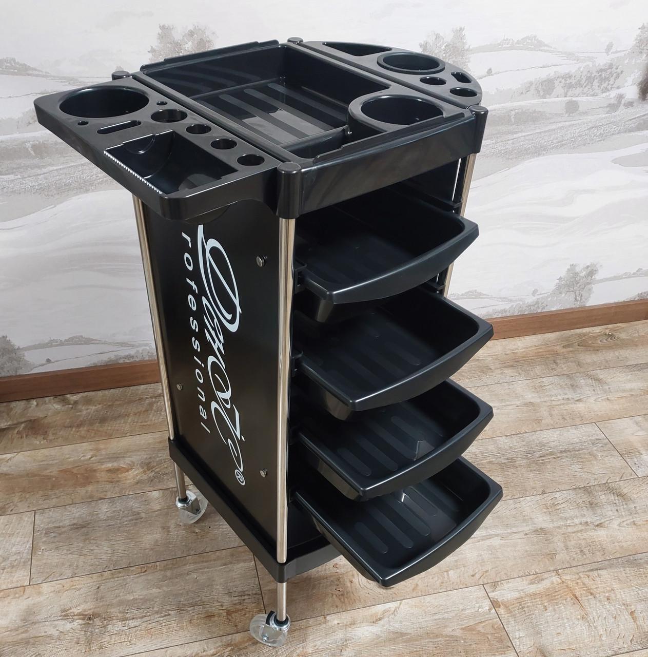 Візок перукарський під'їздне місце майстра ДенІС professional "Чебурашка +" Чорний (1453070718) - фото 5