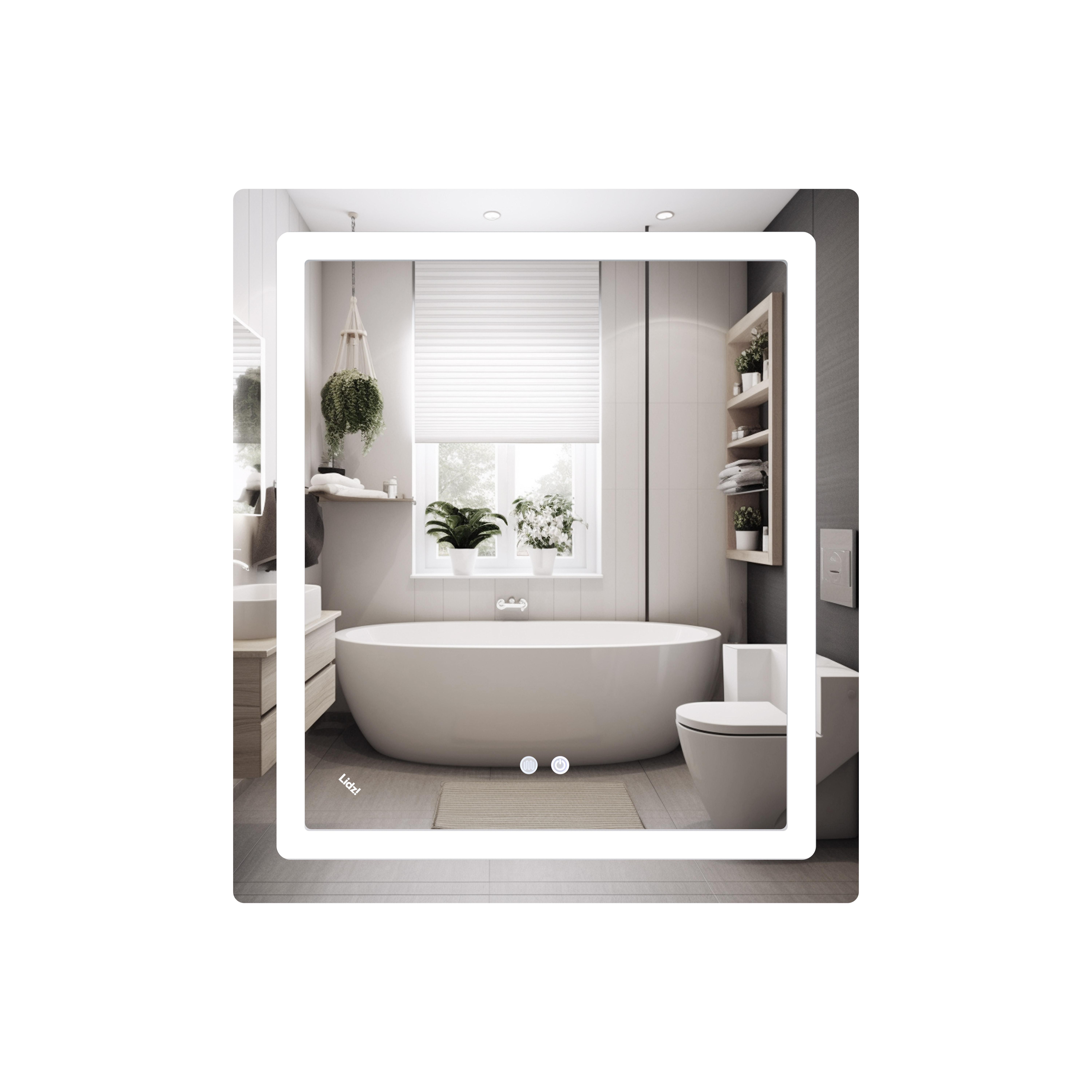 Зеркало Lidz Kubis KU2 Touch LED-подсветка с антизапотеванием/димером/регулятором яркости 700х800 мм (LD78LF904708048447)