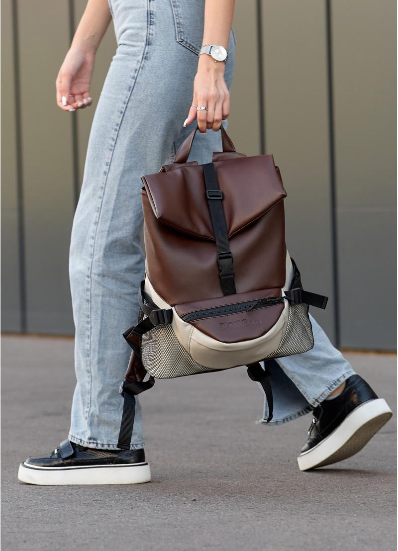 Рюкзак женский Sambag Rene Double 37х31х14 см Шоколадный (27151120r) - фото 4