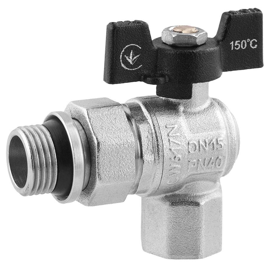 Кран кульовий Kroner CV033223 1/2" ВЗ з американкою метелик (249078)