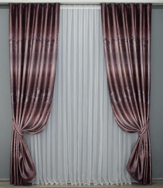 Фотошторы двухсторонние 1,5х2,7 м 2 шт. Лиловый (1386ш)