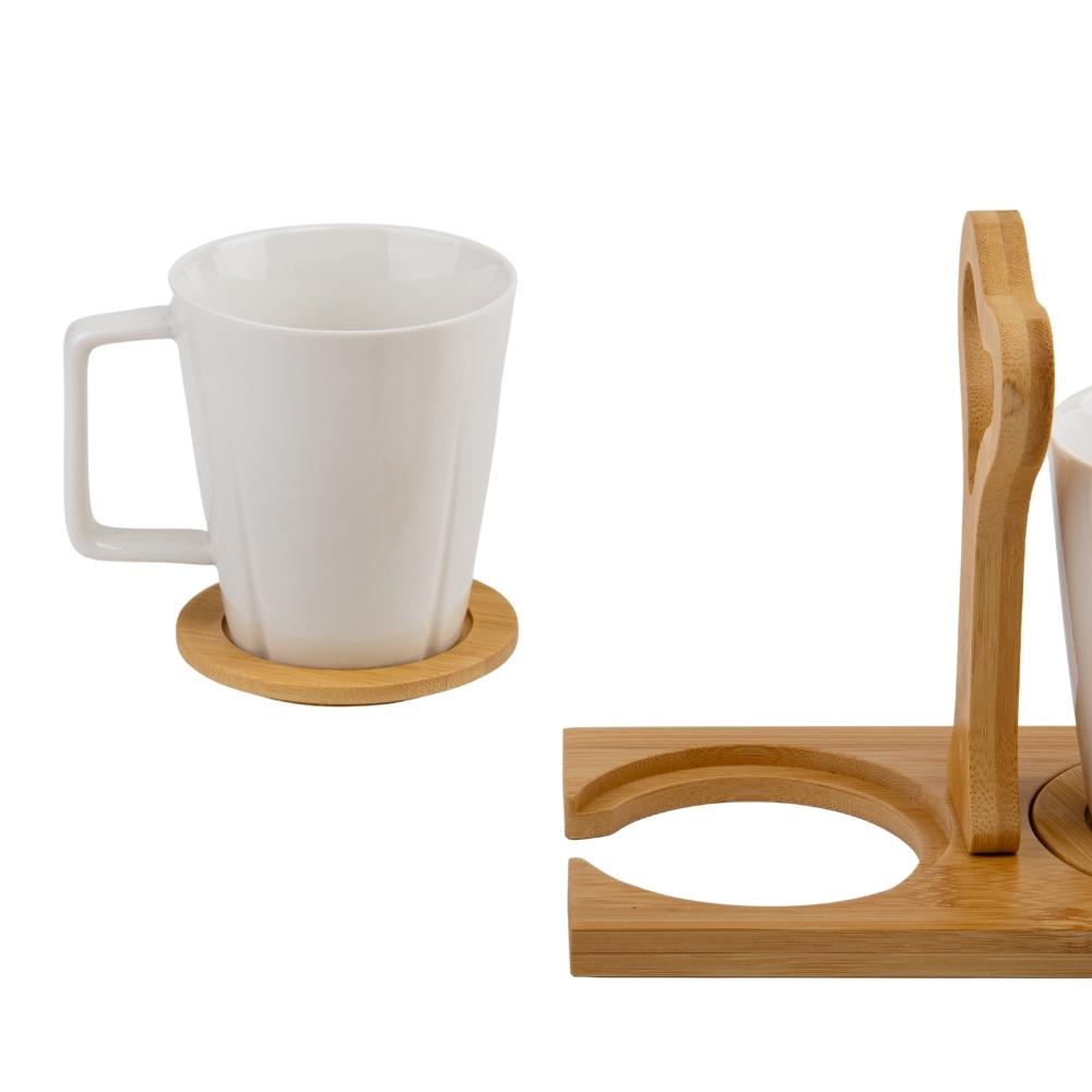 Набір чашок керамічних Elisey Біла симфонія з бамбуковою підставкою 260 мл 2 шт. Білий (4004-001) - фото 6 Набір чашок керамічних Elisey Біла симфонія з бамбуковою підставкою 260 мл 2 шт. Білий (4004-001) - фото 6