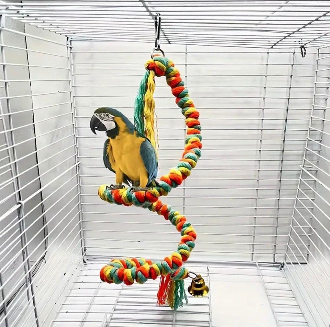 Іграшка для папуг канатик-спіралька 50 см (56547645) - фото 2 Іграшка для папуг канатик-спіралька 50 см (56547645) - фото 2
